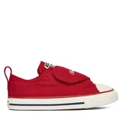Buty dla dziewczynek - Trampki Converse Chuck Taylor All Star One Strap Hearts A19068C Czerwony - miniaturka - grafika 1