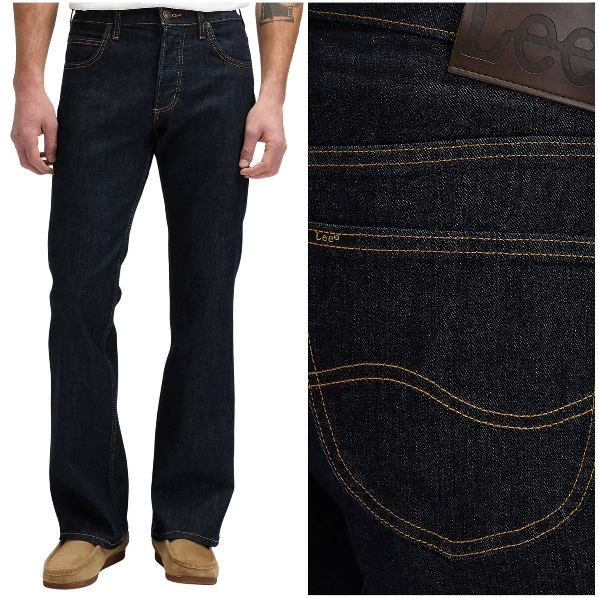 Lee Denver bootcut Rinse klasyczne rozszerzane spodnie jeansowe W34 L32