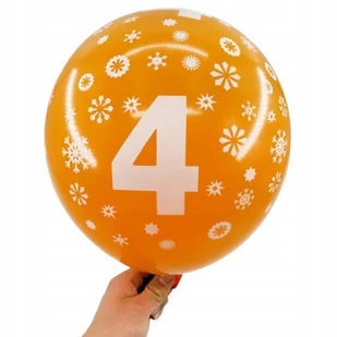 BALONY KOLOROWE URODZINY CYFRA 4 HAPPY BIRTHDAY CYFERKA ZESTAW 10 SZT - Balony i akcesoria - miniaturka - grafika 1