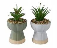 Sztuczne kwiaty - Roślina zielona sztuczna w doniczce 19,5x10x10 cm - miniaturka - grafika 1