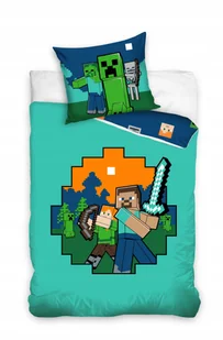 Pościel Dziecięca Minecraft 140x200cm Steve Alex Creeper Skeleton Enderman - Pościel dla dzieci - miniaturka - grafika 1