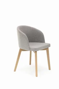 Flavio 2 krzesło tapicerowane jasny szary nogi dąb artisan - Krzesła - miniaturka - grafika 1