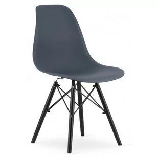 Ciemnoszare krzesło kuchenne z drewnianymi nogami - Naxin 3X - Krzesła - miniaturka - grafika 1