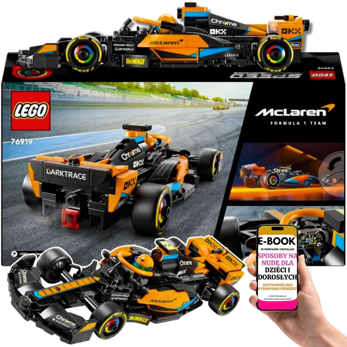 LEGO McLaren Formula 1 F1 Bolid 2023 (76919) Klocki Speed Champions Dla Dzieci Chłopca Syna Z Minifigurką Kierowcy + EBOOK-3