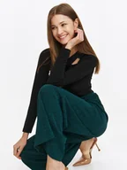 Spodnie damskie - Błyszczące spodnie damskie - miniaturka - grafika 1