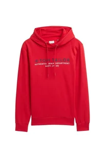 bonprix Bluza z kapturem marki Tom Tailor czerwony - Bluzy męskie - miniaturka - grafika 1