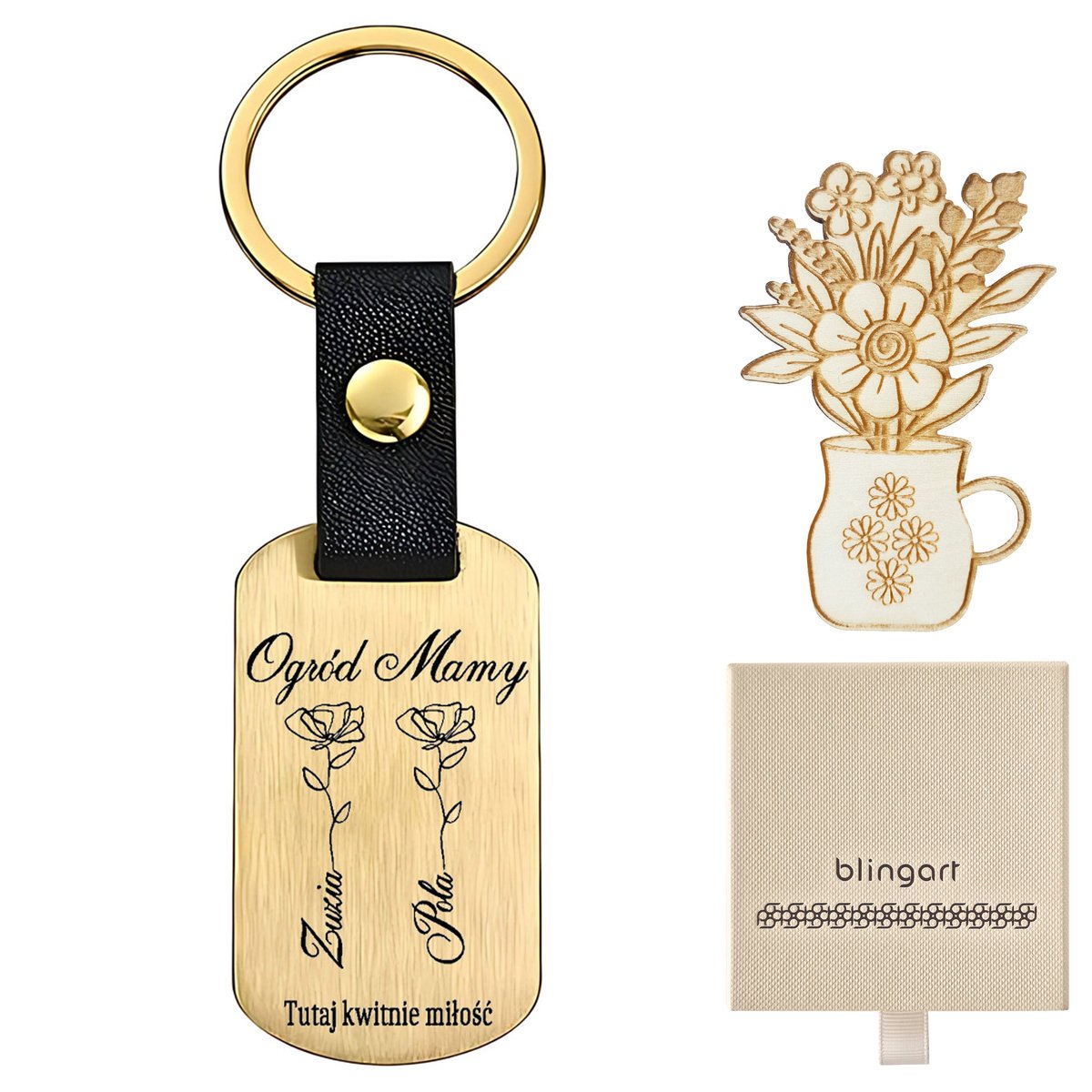 Brelok do kluczy Z GRAWEREM satynowa stal chirurgi