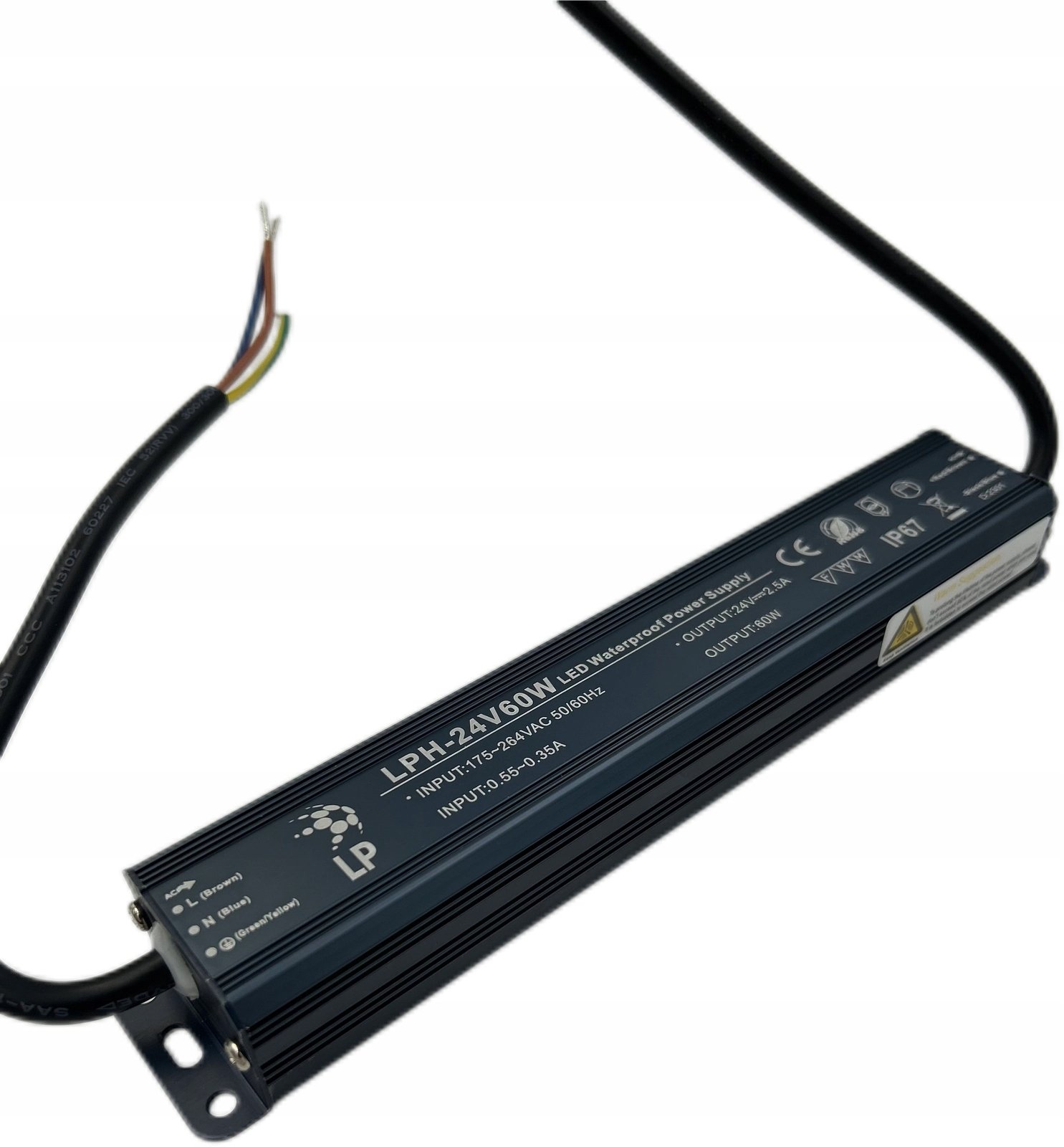 Zasilacz 60W 24V Hermetyczny LPH60W IP67 Slim