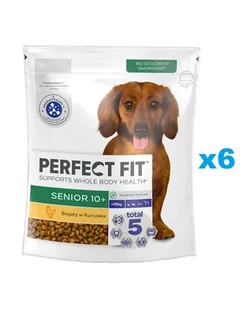 PERFECT FIT Senior 10+ sucha karma pełnoporcjowa dla psów małych ras powyżej 10 lat bogata w kurczaka 6x825 g - - Sucha karma dla psów - miniaturka - grafika 1