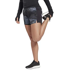 Reebok Reebok Damskie krótkie spodnie Re 5 Short - AOP czarny czarny XL FT1019_XL - Spodnie damskie - miniaturka - grafika 1