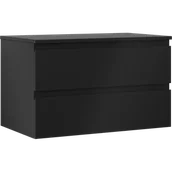 Szafki łazienkowe - Mexen Orio szafka łazienkowa podumywalkowa 80 cm z blatem, 2 szuflady, czarna mat - 91A10-08047-2-BFFC71 - miniaturka - grafika 1