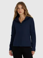 Kurtki i kamizelki sportowe damskie - 4F Kurtka softshell wiatroodporna membrana 5000 damska - granatowa S - miniaturka - grafika 1