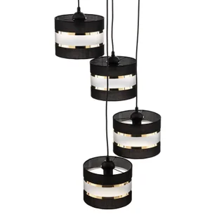 Lampa wisząca Helen czarno-złota okrągła 4-pkt. - Lampy sufitowe - miniaturka - grafika 5