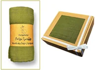 Pieluchy - MUŚLINOWA PIELUSZKA 100% BAWEŁNA OTULACZ MUŚLINOWY DUŻY ROZMIAR 120X110 CM CIEMNA ZIELEŃ - miniaturka - grafika 1