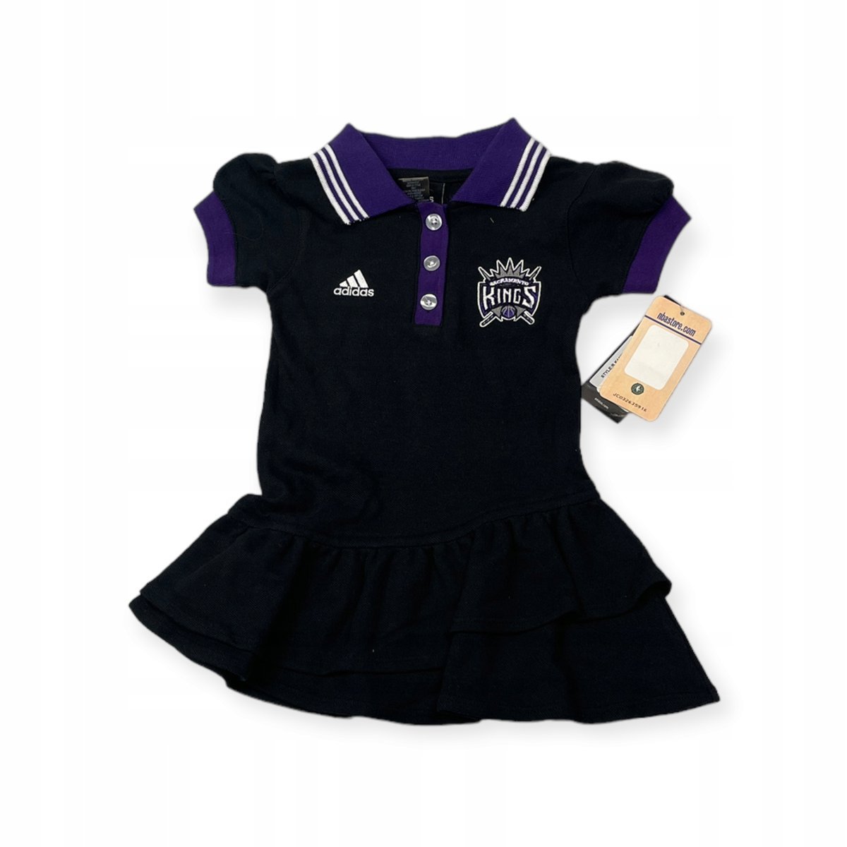 Sukienka dziewczęca z krótkim rękawem Adidas Sacramento Kings NBA 3T lata