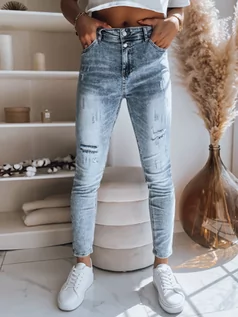 Spodnie damskie - Spodnie damskie jeansowe JORGE niebieskie Dstreet UY1498 - grafika 1