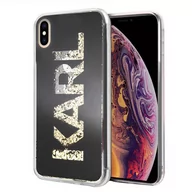 Etui i futerały do telefonów - Karl Lagerfeld Logo Karl - Etui iPhone Xs Max (Gold Glitter) - miniaturka - grafika 1