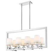 Lampy sufitowe - EVO LAMPA wisząca EVO P08038WH abażurowa OPRAWA metalowy ZWIS ramka chrom EVO P08038WH - miniaturka - grafika 1