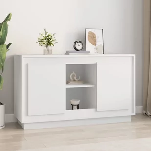 Szafka, biała, 102x35x60 cm, materiał drewnopochodny Lumarko! - Szafki do salonu - miniaturka - grafika 1