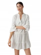 Sukienki - VERO MODA BIAŁA SUKIENKA TRAPEZOWA MINI M JGM - miniaturka - grafika 1