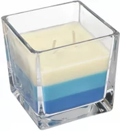 Świece - ŚWIECA ŚWIECZKA 32H TRÓJKOLOROWA ZAPACHOWA SZKLANA - miniaturka - grafika 1