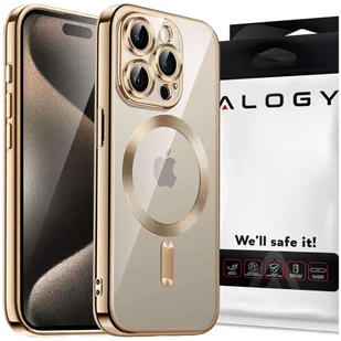 Etui MagSafe Case do iPhone 15 Pro Glamour Luxury obudowa Slim Ring Alogy Złote przezroczyste - Etui i futerały do telefonów - miniaturka - grafika 15