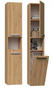 SZAFKA ŁAZIENKOWA REGAŁ SŁUPEK KOSZ NEL III DĄB ARTISAN - Szafki łazienkowe - miniaturka - grafika 1
