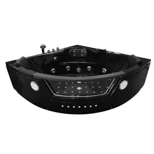 Czarna wanna z hydromasażem narożna Turbo 152x152 cm MO-1004 - Wanny z hydromasażem - miniaturka - grafika 1
