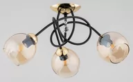 Lampy sufitowe - Modena Black lampa sufitowa 3-punktowa czarna/złota 62296 - miniaturka - grafika 1