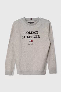 Bluzy dla chłopców - Tommy Hilfiger bluza dziecięca kolor szary z nadrukiem - grafika 1