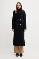 Płaszcze damskie - Tommy Hilfiger płaszcz z dodatkiem wełny kolor granatowy WW0WW48415 - miniaturka - grafika 1