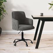Fotele i krzesła biurowe - shumee shumee Obrotowe krzesło biurowe ciemnoszare obite aksamitem - miniaturka - grafika 1