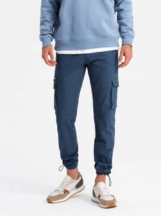 Spodnie męskie cargo STRAIGHT LEG ciemnoniebieskie V4 OM-PACG-0196 XXL - Spodnie męskie - miniaturka - grafika 1