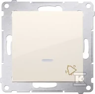 Wyłączniki światła i elektryczne - Kontakt KONTAKT_SIMON Przycisk zwierny dzwonek z podświetleniem SIMON 54 Kremowy DD1AL.01/41 - miniaturka - grafika 1