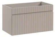 Szafki łazienkowe - Szafka umywalkowa beżowa z lamelami 80 cm F2-H94 - miniaturka - grafika 1