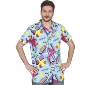 Stroje karnawałowe - KOSZULA LATA 80 NIEBIESKA-L - miniaturka - grafika 1