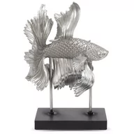 Figurki dekoracyjne - Ozdoba Figurka Bond Srebrna Ryba 34,5x21,5cm - miniaturka - grafika 1