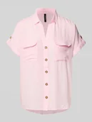 Koszule damskie - Bluzka koszulowa o kroju regular fit z czystej wiskozy model ‘BUMPY’ - miniaturka - grafika 1