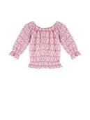 Bluzki dla dziewczynek - NONO Bluzka "Tiny" w kolorze kremowo-jasnoróżowym - miniaturka - grafika 1