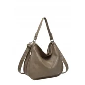 Torebki damskie - Klasyczna Shopperka Torebka Damska Beżowa LUIGISANTO V080 Taupe - miniaturka - grafika 1