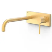 Baterie umywalkowe - Element natynkowy baterii umywalkowej podtynkowej z długą wylewką Tres Study złoty mat 26230032OM - miniaturka - grafika 1