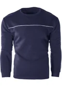 Bluzy męskie - Bluza męska bez kaptura 2112 - granat - Risardi - miniaturka - grafika 1