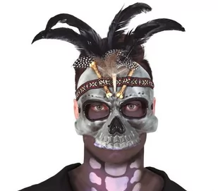 Maska Voodoo Z Piórami - Dodatki do strojów karnawałowych - miniaturka - grafika 1