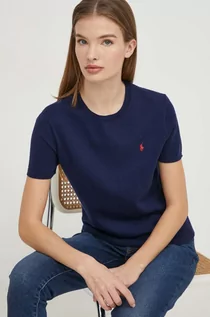 Koszulki sportowe damskie - Polo Ralph Lauren t-shirt damski kolor niebieski - grafika 1
