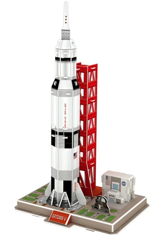 2 x PUZZLE 3D RAKIETA KOSMICZNA SATURN V APOLLO MODEL 3D DLA DZIECI 53 ELEM