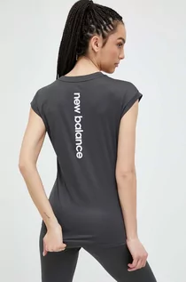 Koszulki sportowe damskie - New Balance t-shirt do biegania Impact Run kolor czarny - grafika 1