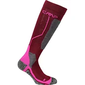 Skarpetki damskie - CMP Unisex dziecięce Calzino Da Sci in Lana skarpety Burgundy-Pink Fluo 25-27 - miniaturka - grafika 1