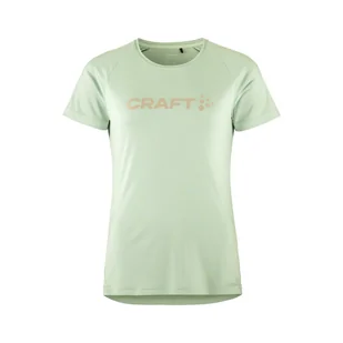 Damska Koszulka z krótkim rękawem CRAFT CORE ESSENCE LOGO TEE W 1911785-602000 – Zielony - Koszulki i topy damskie - miniaturka - grafika 1
