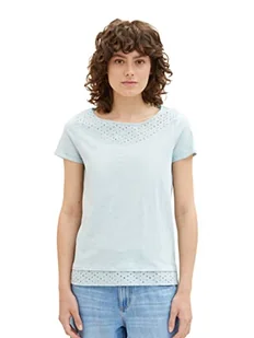 TOM TAILOR Damska koszulka z detalami, 30463 - Dusty Mint Blue, XXL - Koszulki i topy damskie - miniaturka - grafika 1