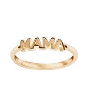 Pierścionki - Srebrny pierścionek z napisem MAMA pozłacany prezent - miniaturka - grafika 1